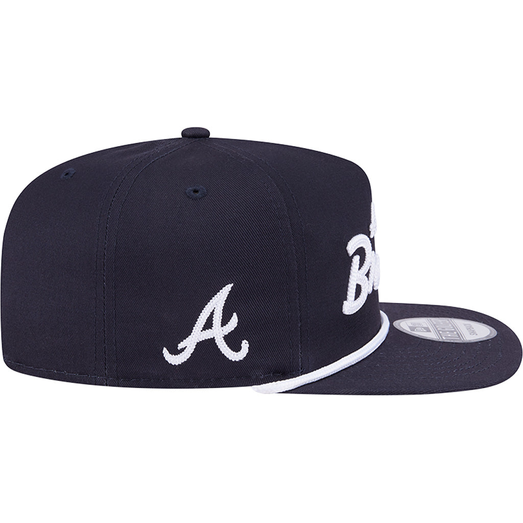MLB Atlanta Braves New Era Team Text Golfer Snapback Hat - Navy