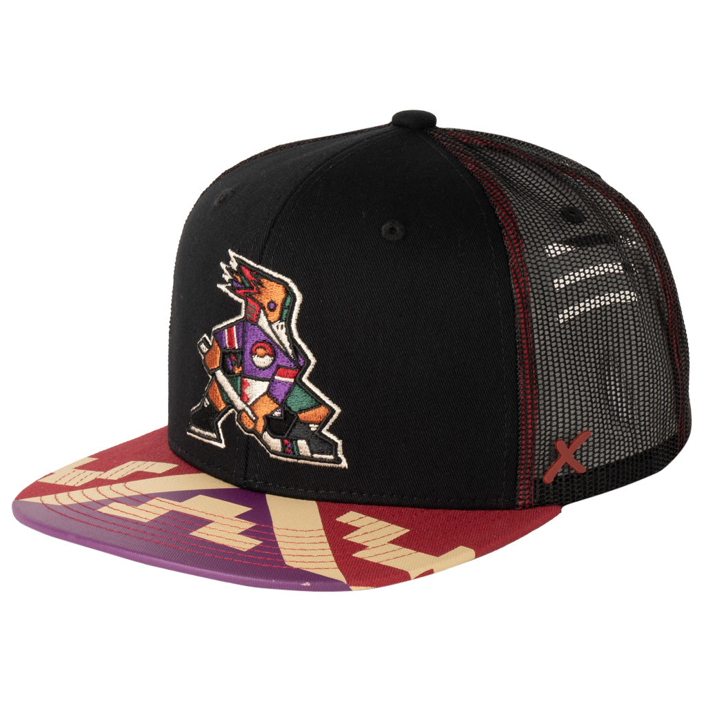 Tucson Roadrunners CapX Jersey Vize Two Tone X12 Snapback Trucker Hat - Black