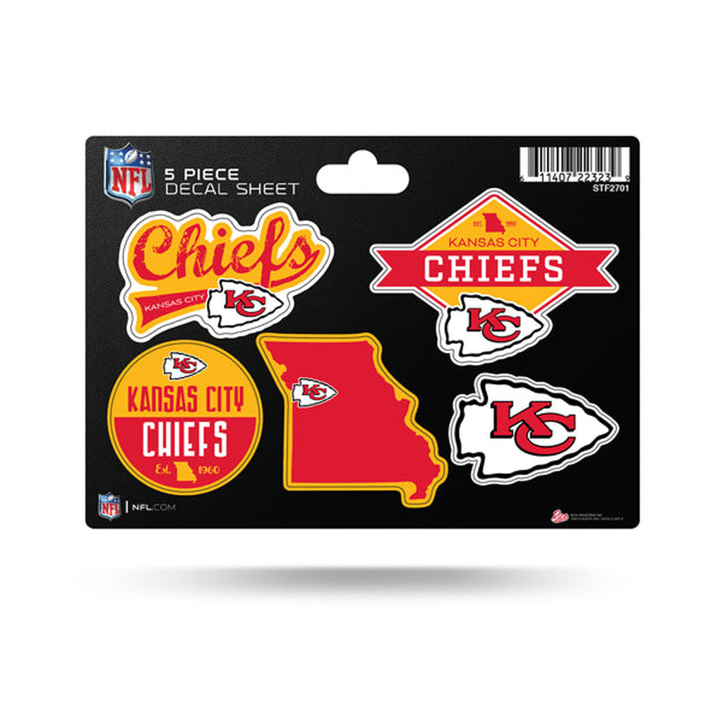 NFL Kansas City Chiefs Rico 5-Pack Decal Sheet