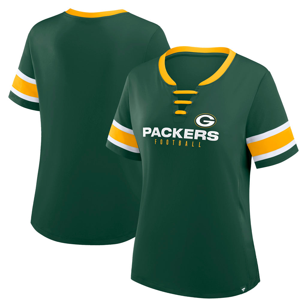 NFL Green Bay Packers Women's Fanatics Draw Play Athena Lace-Up Top - Green