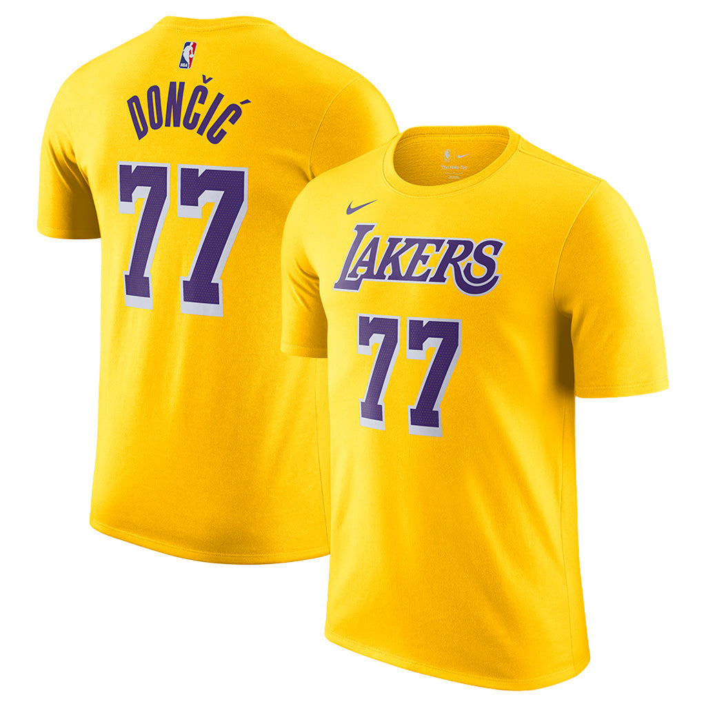 NBA Los Angeles Lakers Luka Don€�i€à Nike Icon Name & Number T-Shirt - Gold