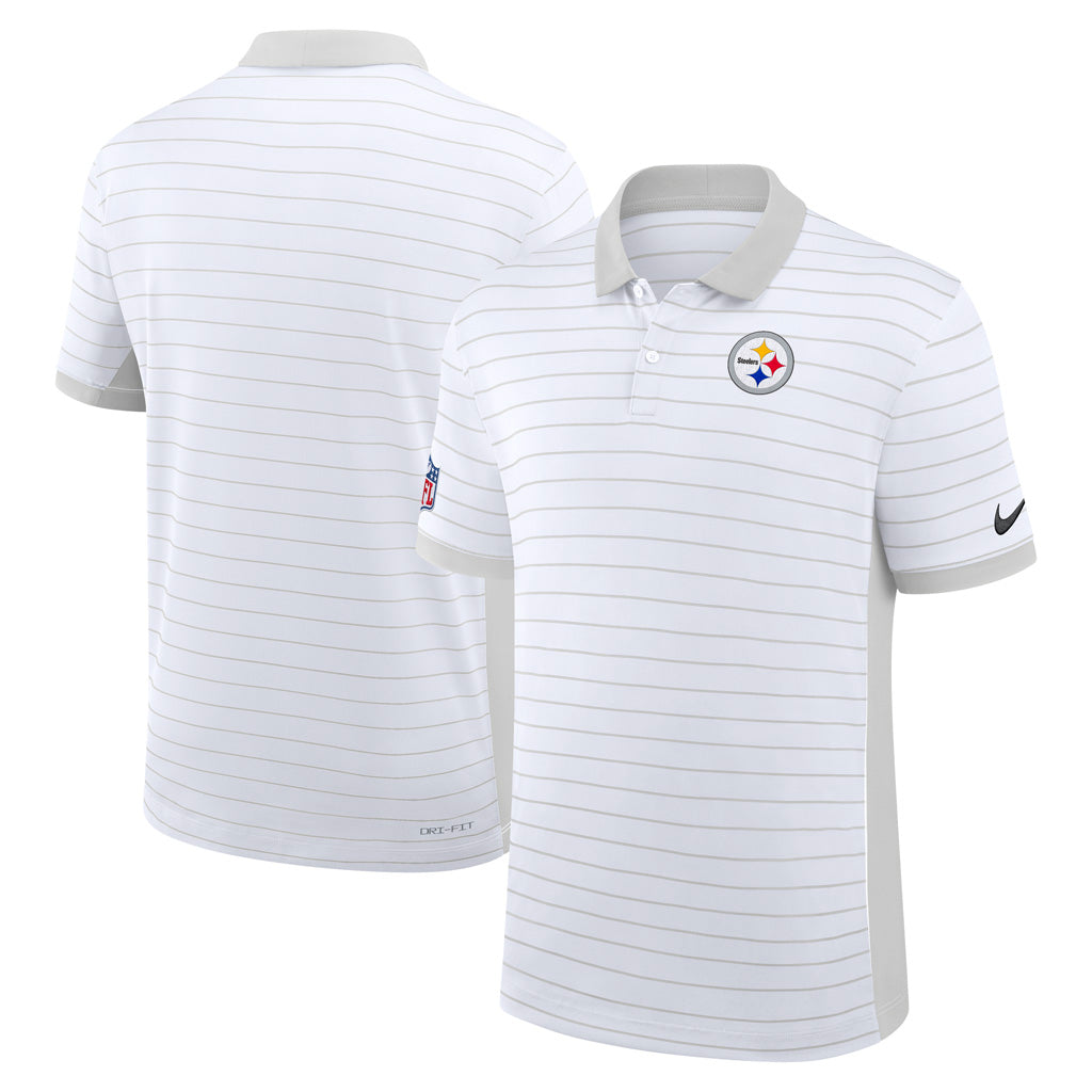 NFL Pittsburgh Steelers Nike 2025 Dri-Fit Striped Polo - White