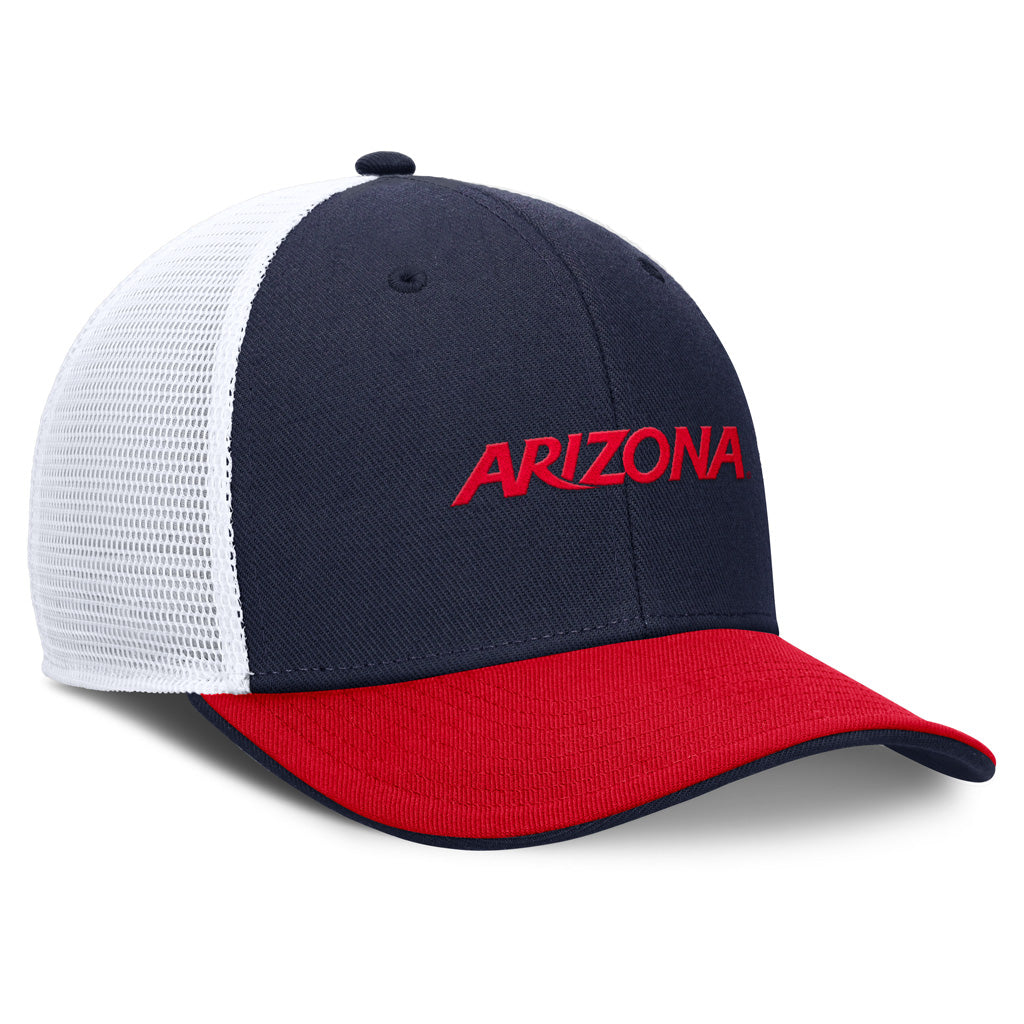 NCAA Arizona Wildcats Nike Two Tone Wordmark Trucker Adjustable Hat - Navy