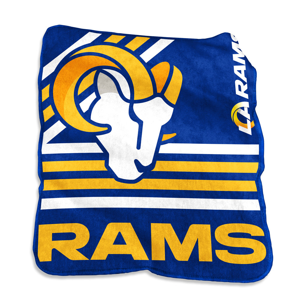 NFL Los Angeles Rams Logo Brands 50" x 60" Raschel Blanket - Blue