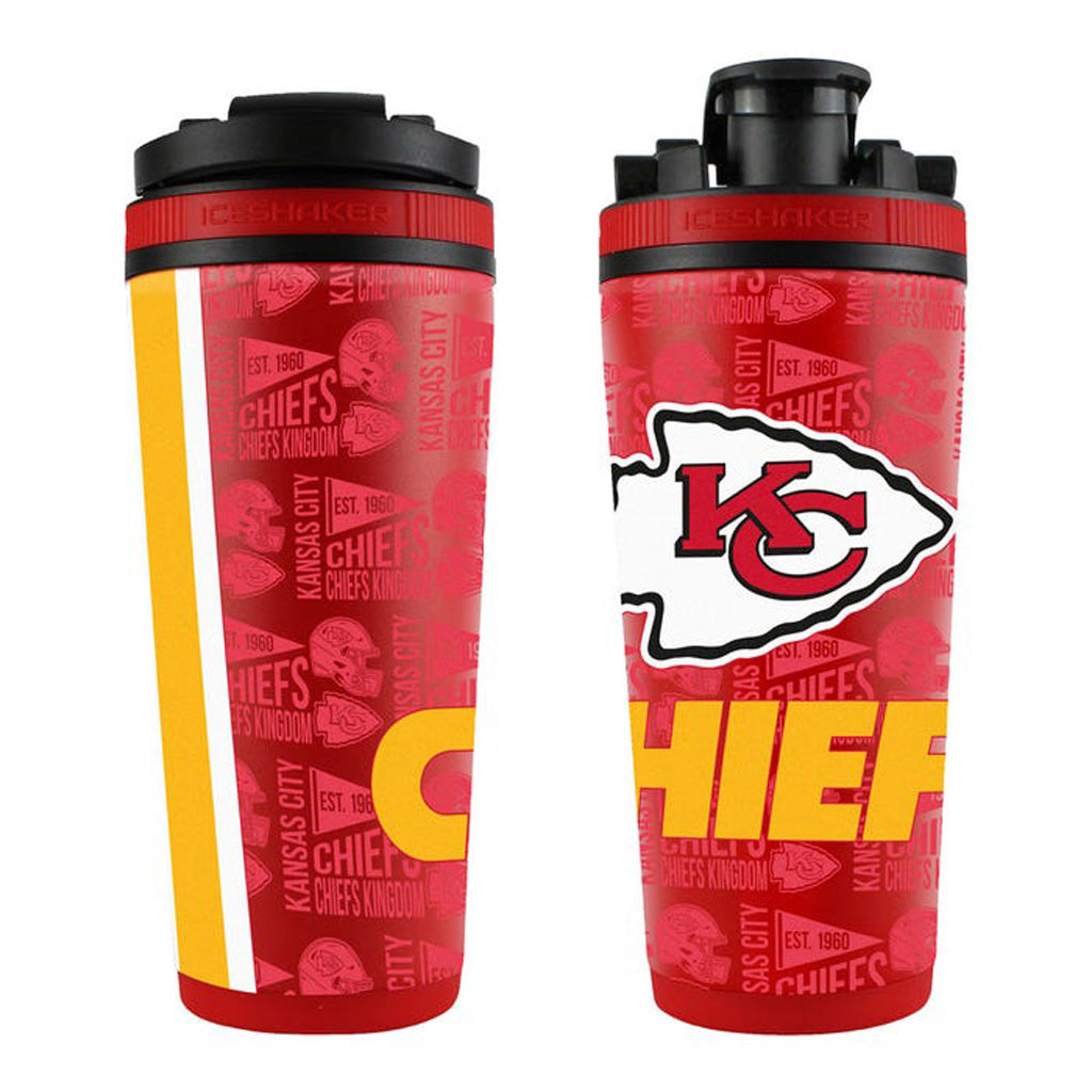 NFL Kansas City Chiefs Ice Shaker 26oz 4D Elements Stainless Steel Ice Shaker