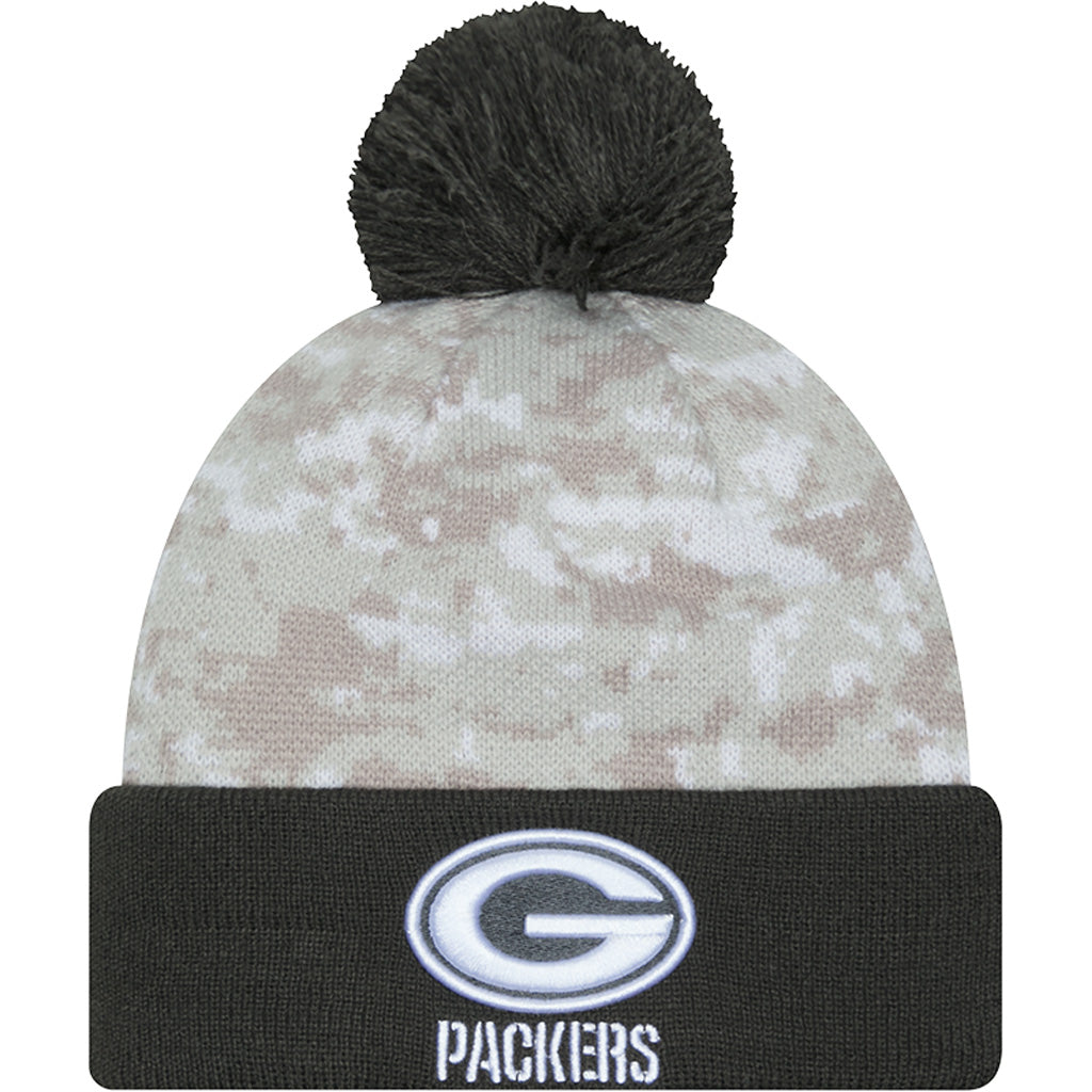 NFL Green Bay Packers New Era 2024 Salute to Service Knit Hat - White