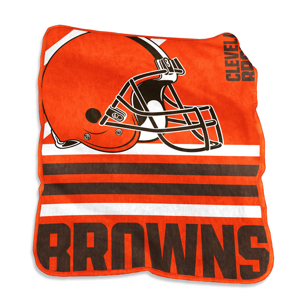 NFL Cleveland Browns Logo Brands 50" x 60" Raschel Blanket - Orange