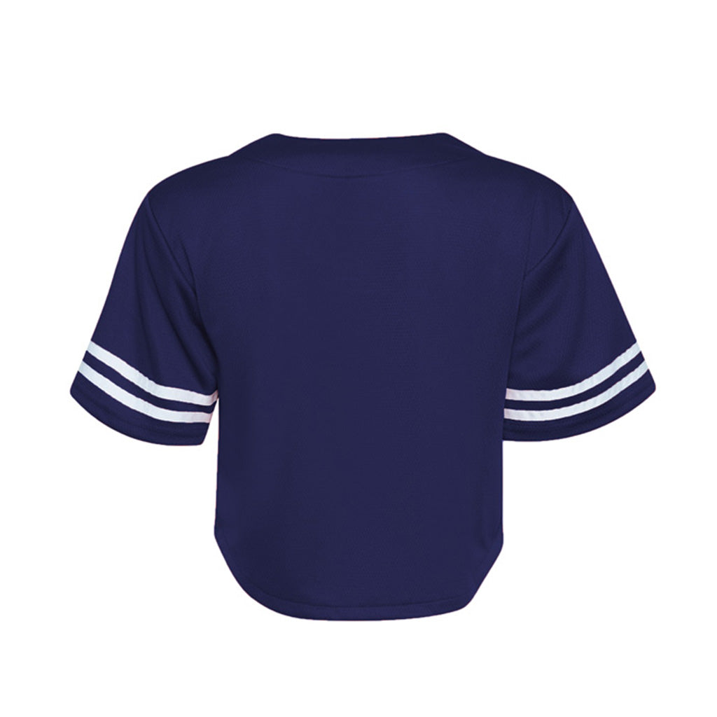 NCAA Arizona Wildcats Women's Hype & Vice Cropped Baseball Jersey Top - Navy