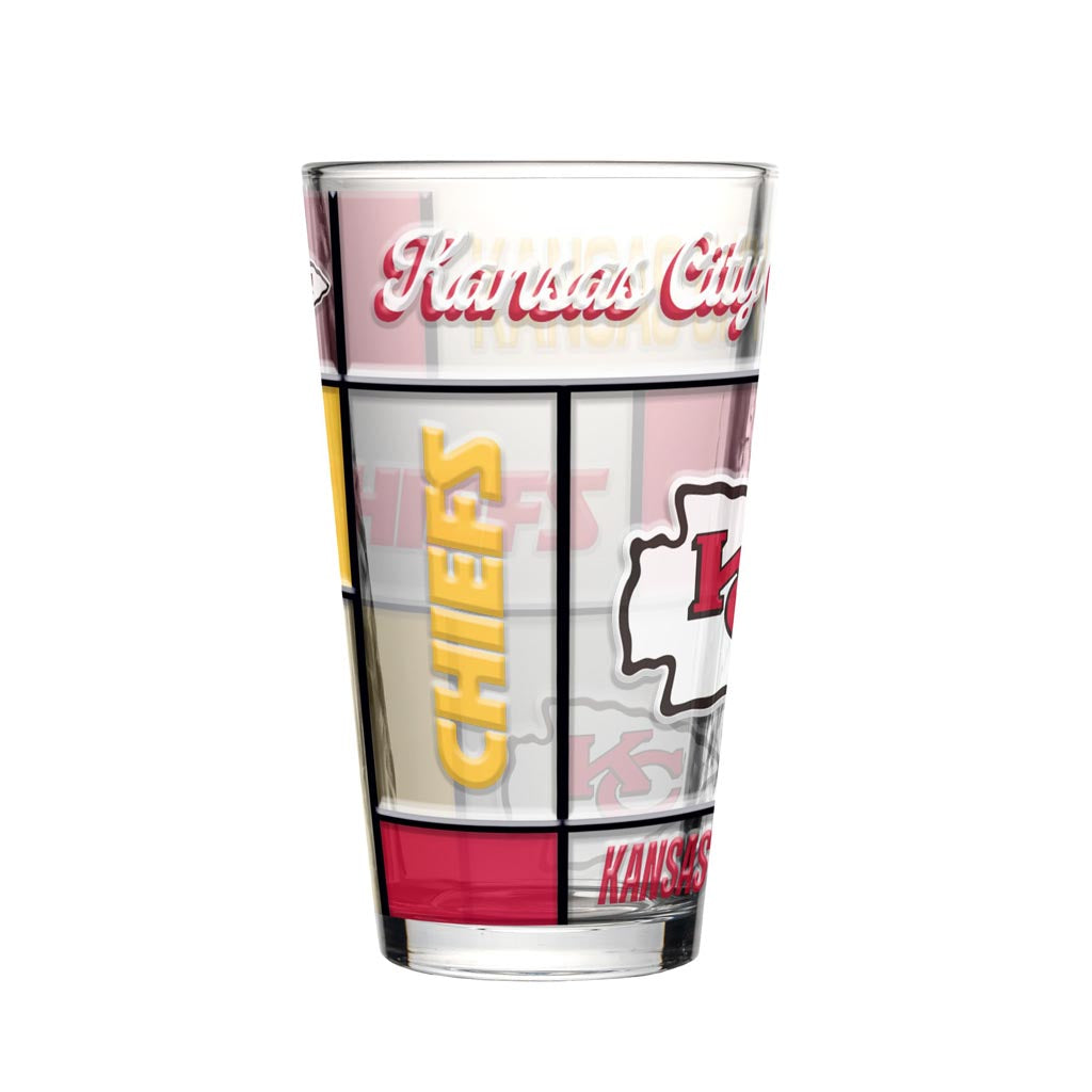 NFL Kansas City Chiefs Logo Brands 16oz Quilted Pint Glass - Red