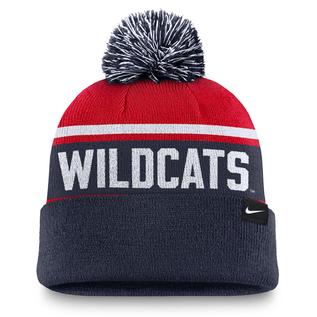 NCAA Arizona Wildcats Nike Peak Primary Alternate Pom Beanie Hat - Navy