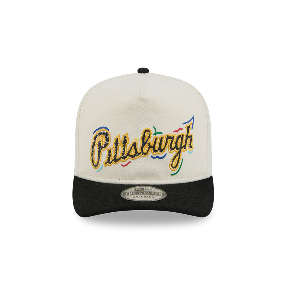MLB Pittsburgh Pirates New Era Scribble 9FIFTY A-Frame Snapback Hat - Cream