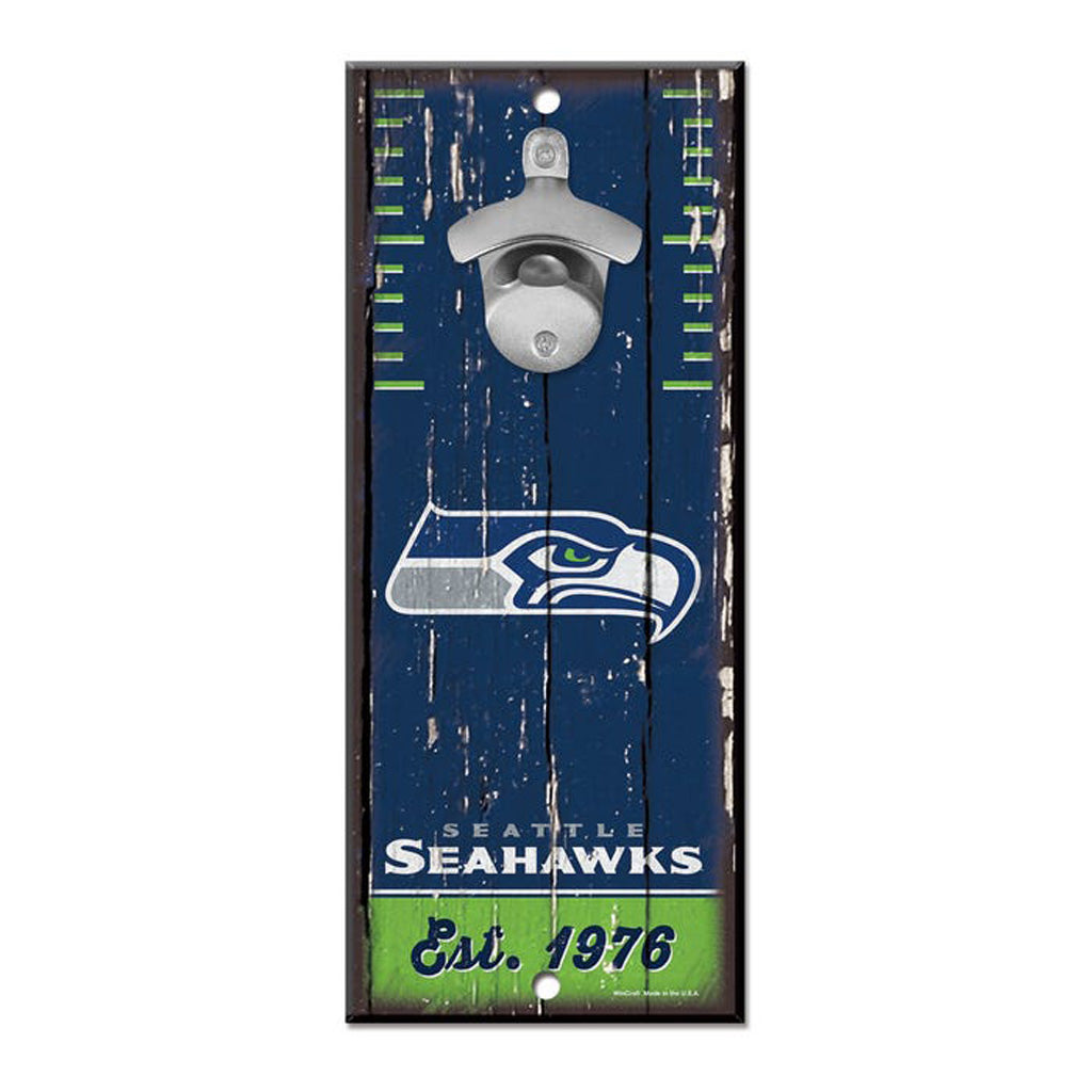 NFL Seattle Seahawks WinCraft 5" x 12" Bottle Opener Sign - Navy