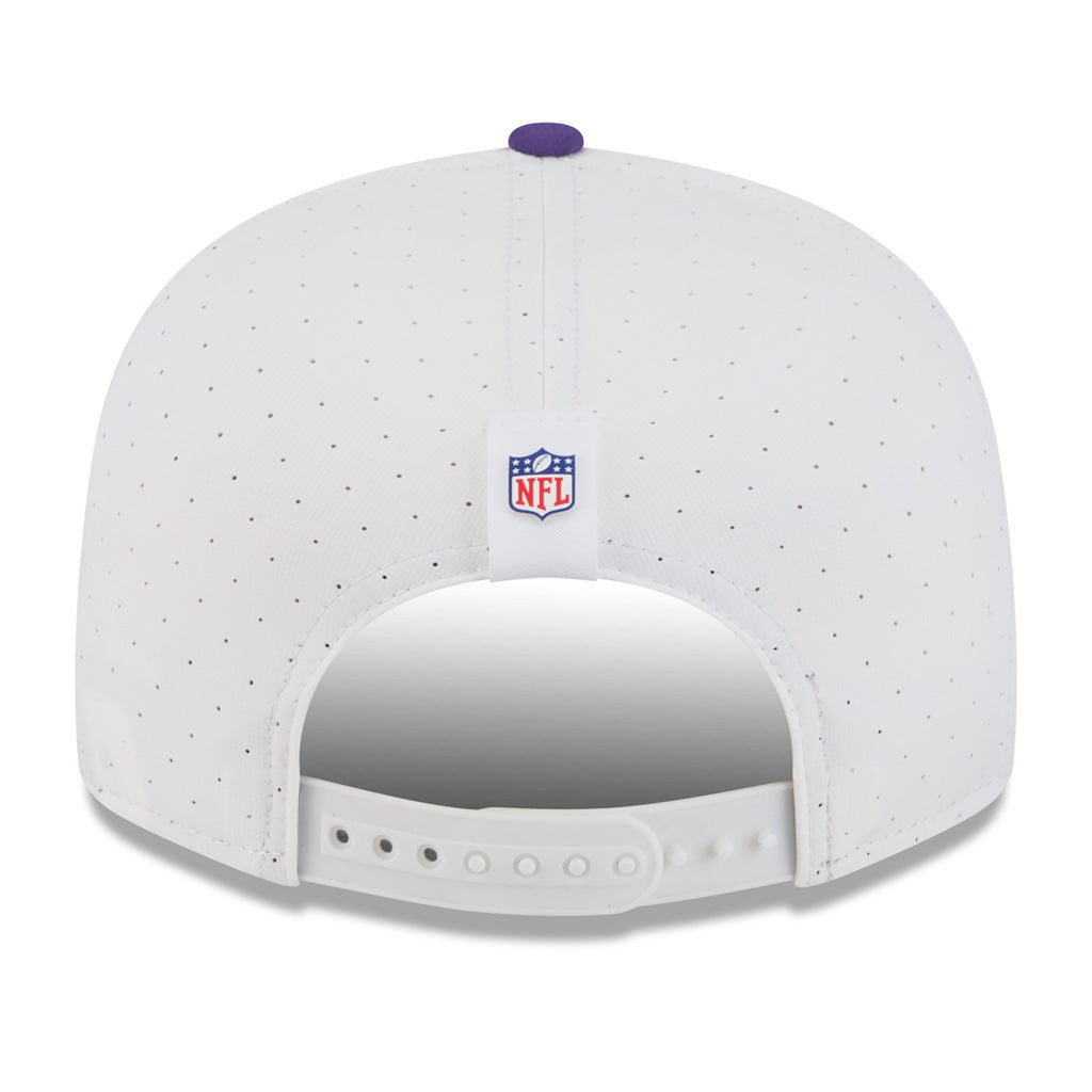 NFL Minnesota Vikings New Era 2025 Training 9FIFTY Split Panel Snapback Hat - White