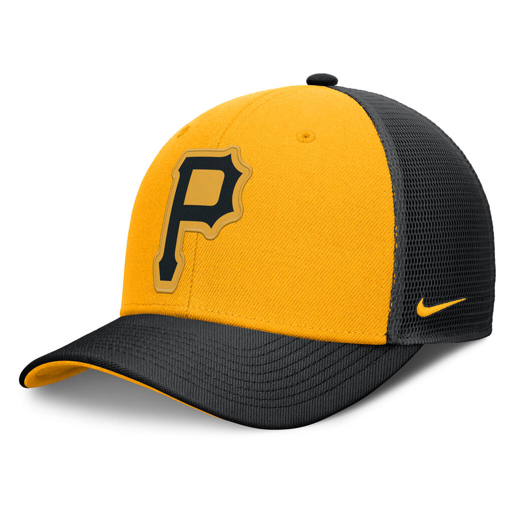 MLB Pittsburgh Pirates Nike Two-Tone Tonal Logo Trucker Snapback Hat - Yellow