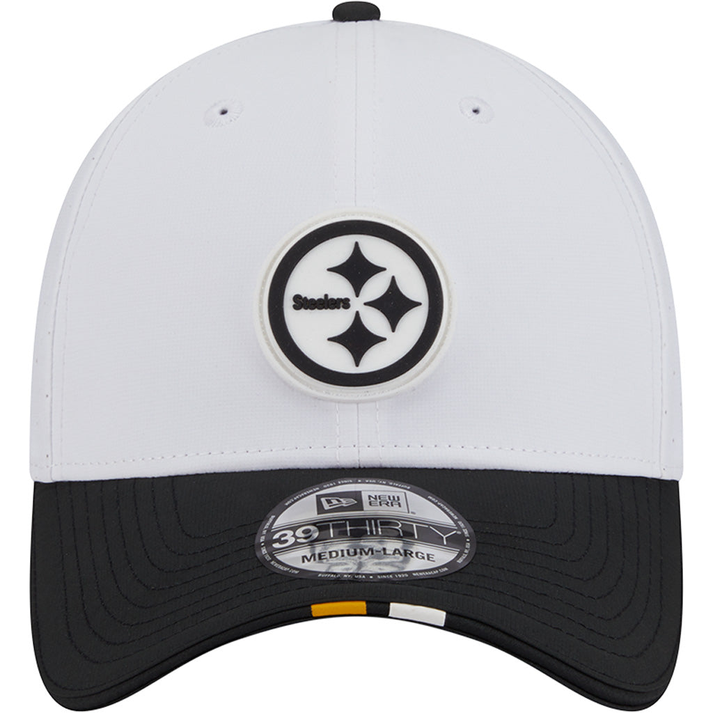 NFL Pittsburgh Steelers New Era 2025 Training 39THIRTY Flex Fit Hat - White