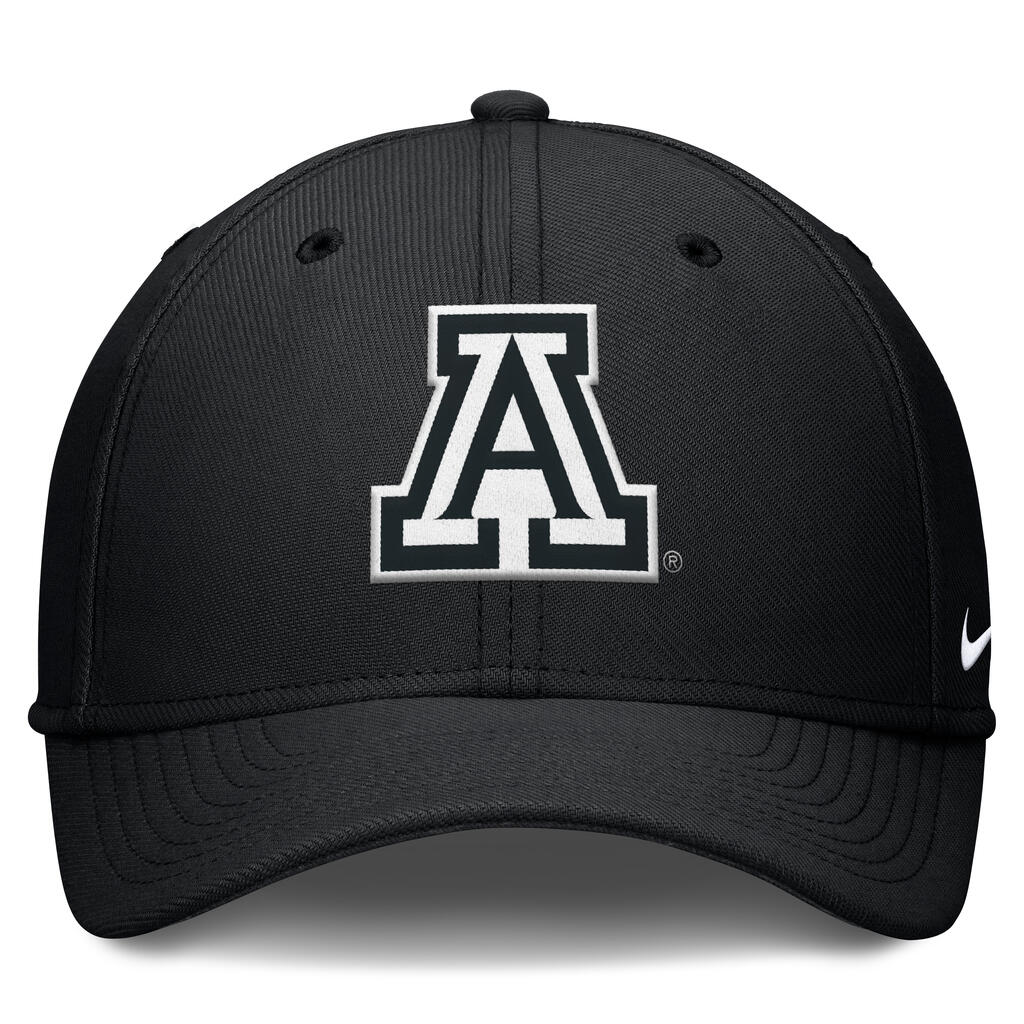 NCAA Arizona Wildcats Nike White Primary Logo Flex Fit Hat - Black