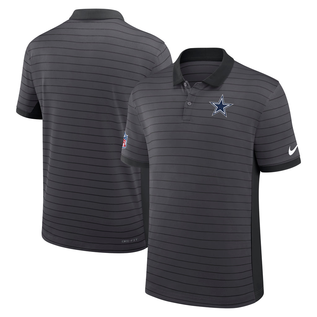 NFL Dallas Cowboys Nike Dri-Fit Striped Victory Polo - Black