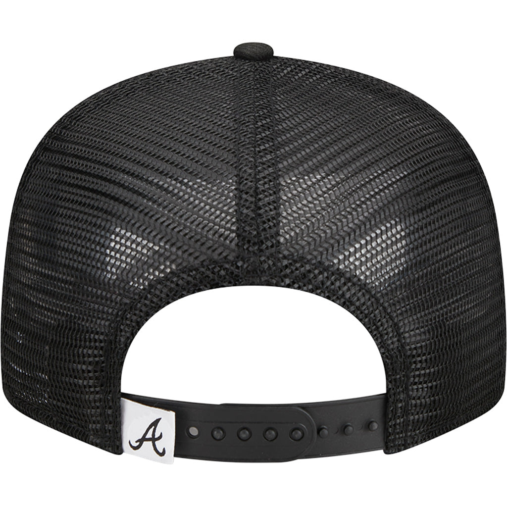 MLB Atlanta Braves New Era Black & White 9FIFTY Snapback Trucker Hat - Black
