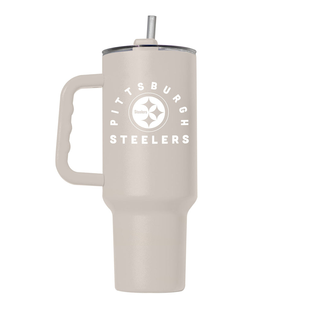 NFL Pittsburgh Steelers Logo Brands 40oz Sand Travel Tumbler