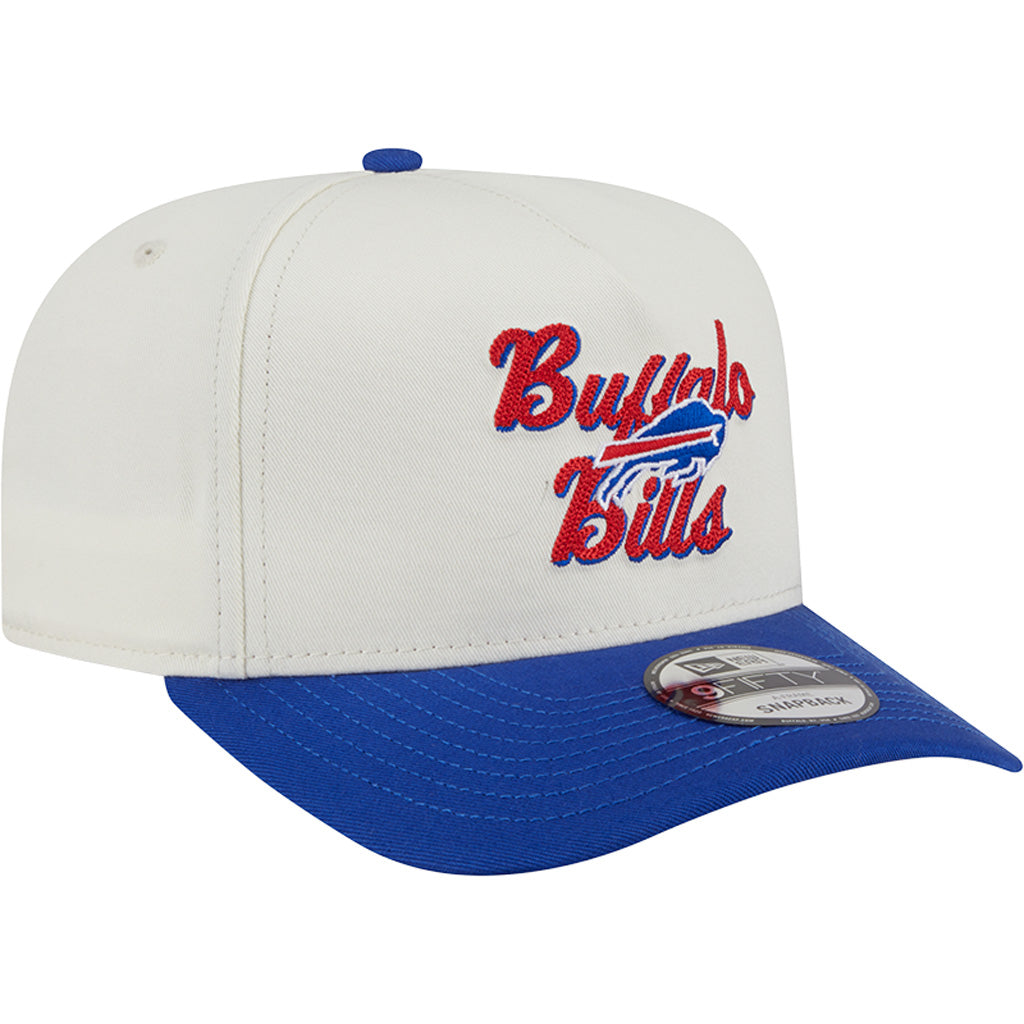 NFL Buffalo Bills New Era Chainstitch Two-Tone 9FIFTY A-Frame Snapback Hat - Cream