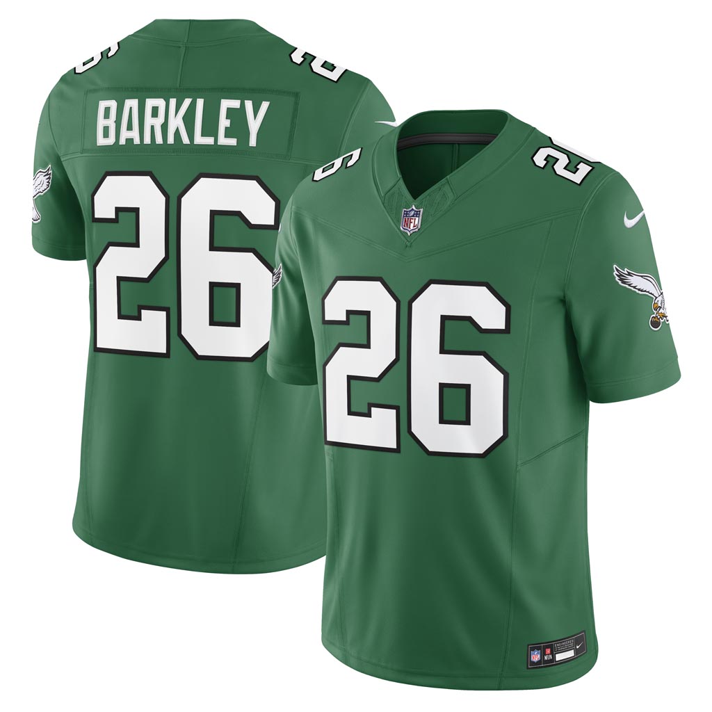 NFL Philadelphia Eagles Saquon Barkley Nike Throwback Vapor Limited Jersey - Green