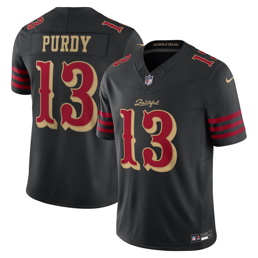 NFL San Francisco 49ers Brock Purdy Nike Rivalries Limited Jersey - Black