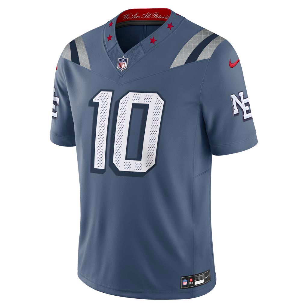 NFL New England Patriots Drake Maye Nike Rivalries Limited Jersey - Blue
