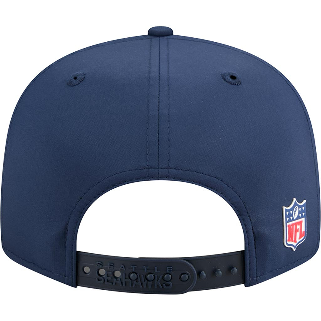 NFL Seattle Seahawks New Era 2025 Sideline 9FIFTY Split Panel Snapback Hat - Navy