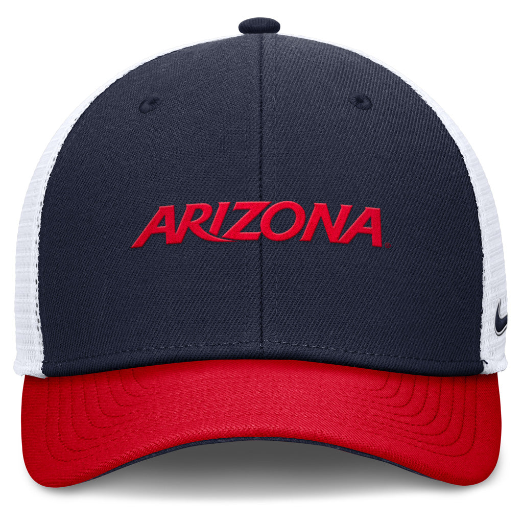 NCAA Arizona Wildcats Nike Two Tone Wordmark Trucker Adjustable Hat - Navy