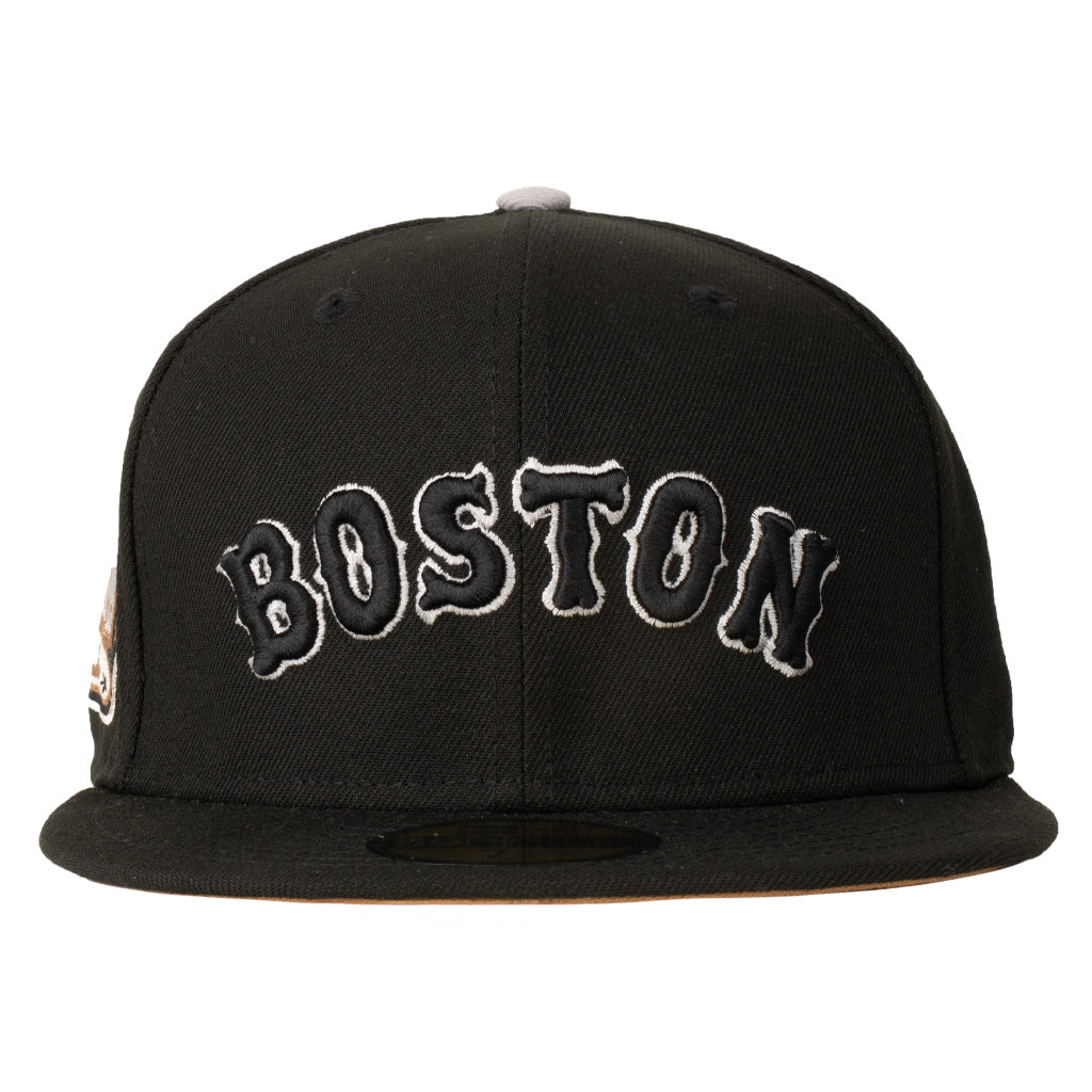 MLB Boston Red Sox New Era Gray Outline Logo 59FIFTY Fitted Hat - Black