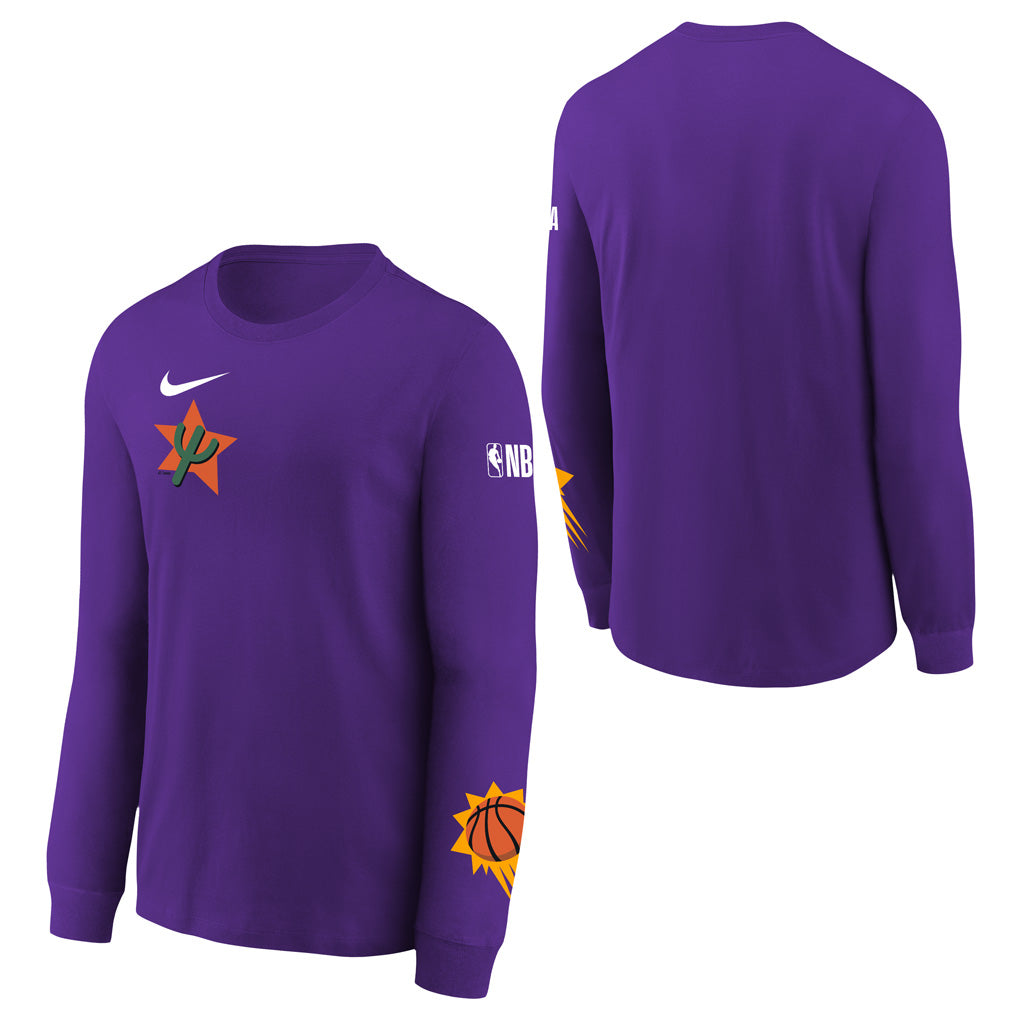 NBA Phoenix Suns Youth Nike City Edition 2024/25 M90 Long Sleeve T-Shirt