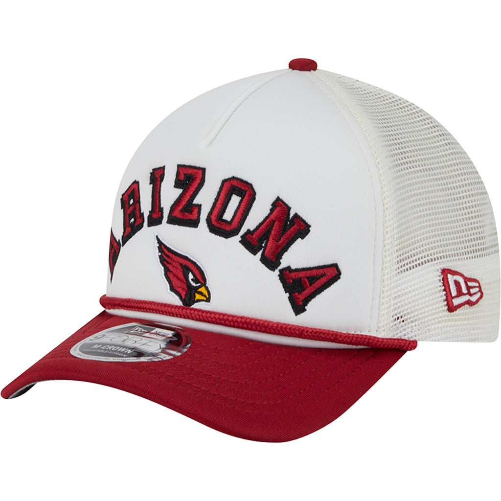 NFL Arizona Cardinals New Era Arch Logo 9FORTY M-Crown Snapback Trucker Hat - Chrome