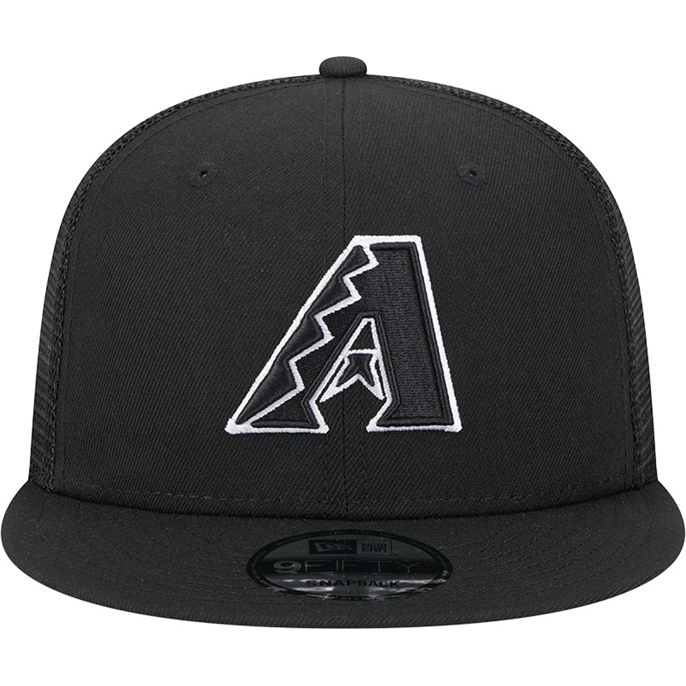 MLB Arizona Diamondbacks New Era Black & White 9FIFTY Snapback Trucker Hat - Black