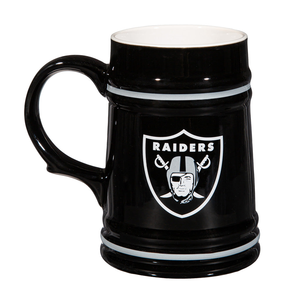 NFL Las Vegas Raiders Evergreen 24oz Ceramic Stein Cup - Black