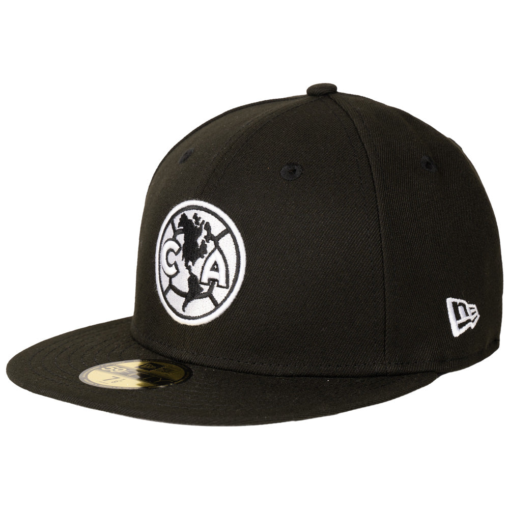 Club America New Era Black & White 59FIFTY Fitted Hat