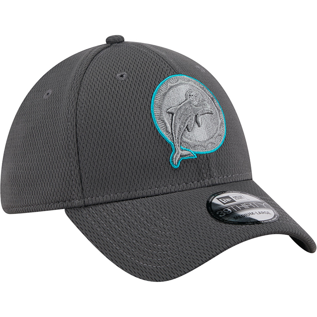 NFL Miami Dolphins New Era Tonal Graphite 39THIRTY Flex Fit Hat - Graphite