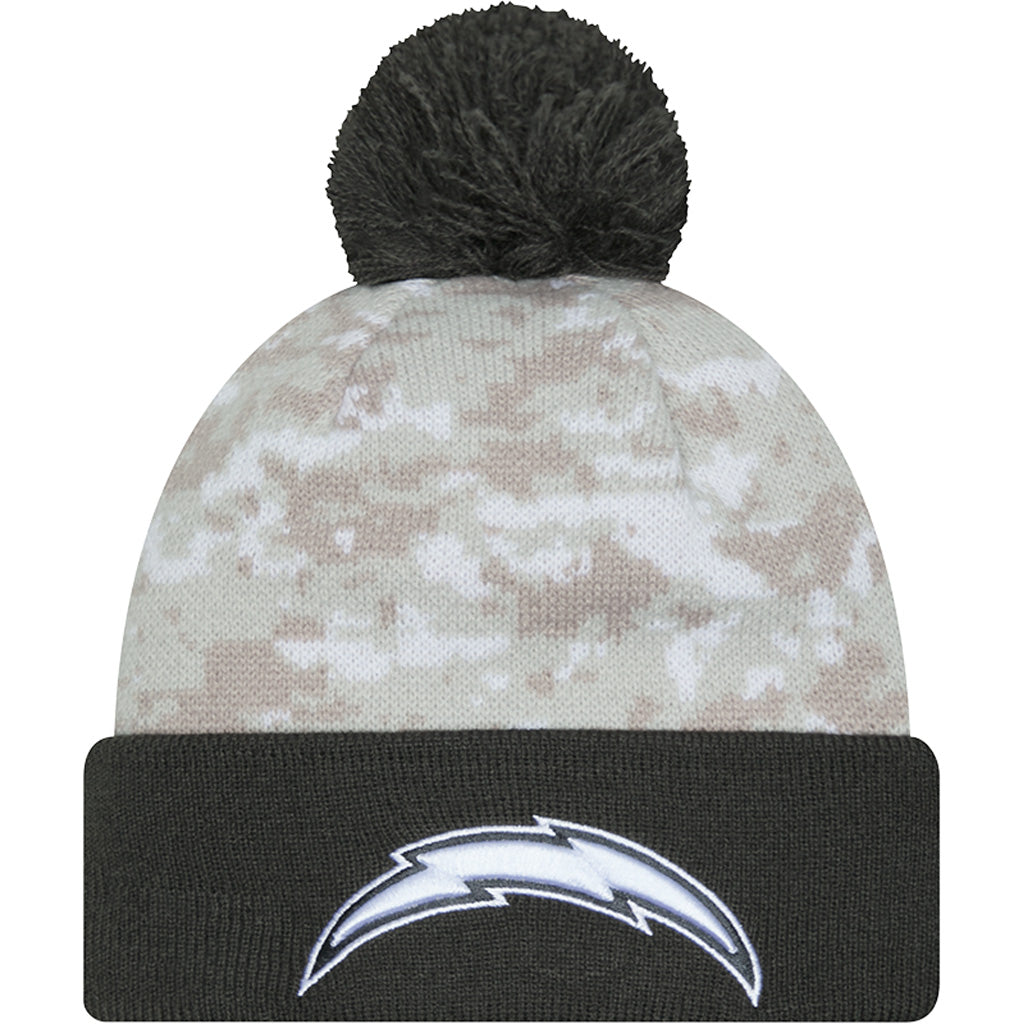 NFL Los Angeles Chargers New Era 2024 Salute to Service Knit Hat - White
