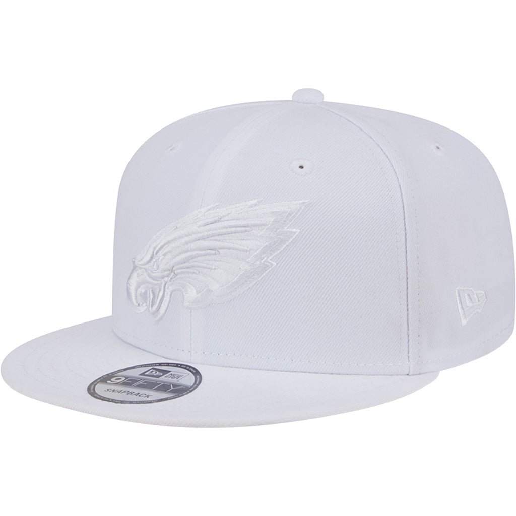 NFL Philadelphia Eagles New Era White on White 9FIFTY Snapback Hat - White