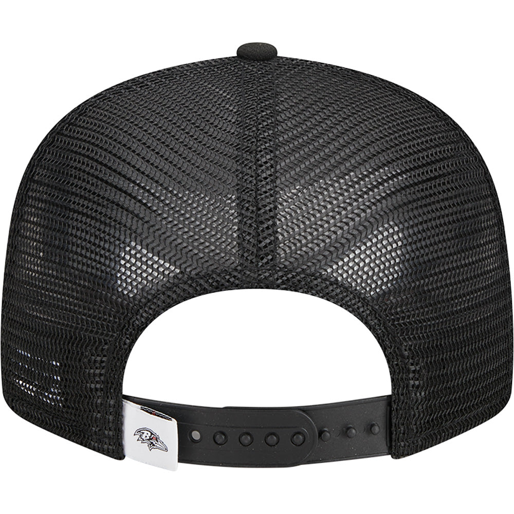 NFL Baltimore Ravens New Era Black & White 9FIFTY Snapback Trucker Hat - Black