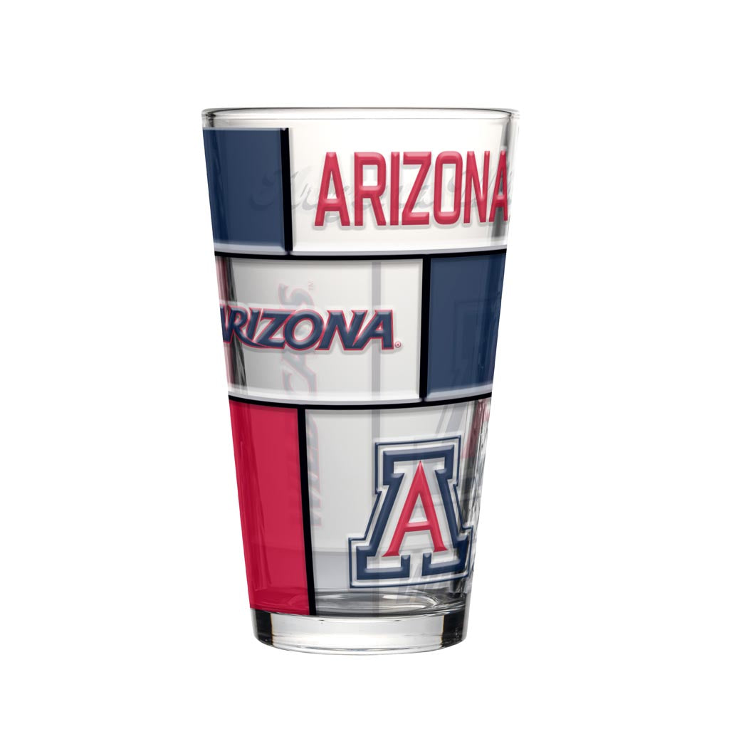 NCAA Arizona Wildcats Logo Brands 16oz Quilted Pint Glass - Navy