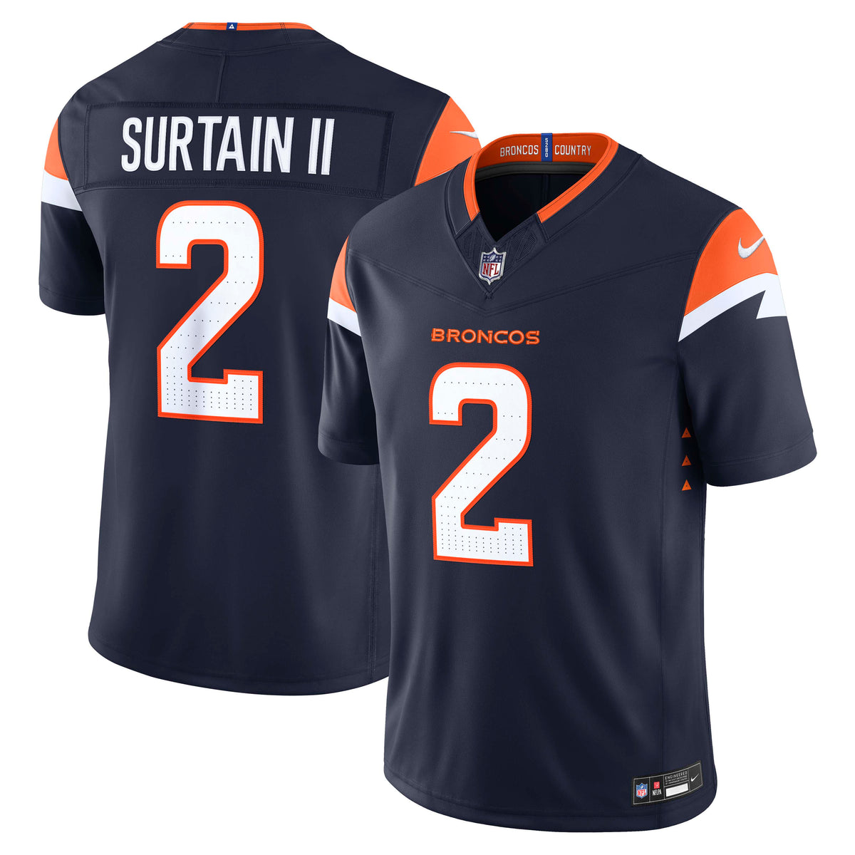 NFL Denver Broncos Patrick Surtain II Nike Alternative Stitched Limited Jersey- Navy