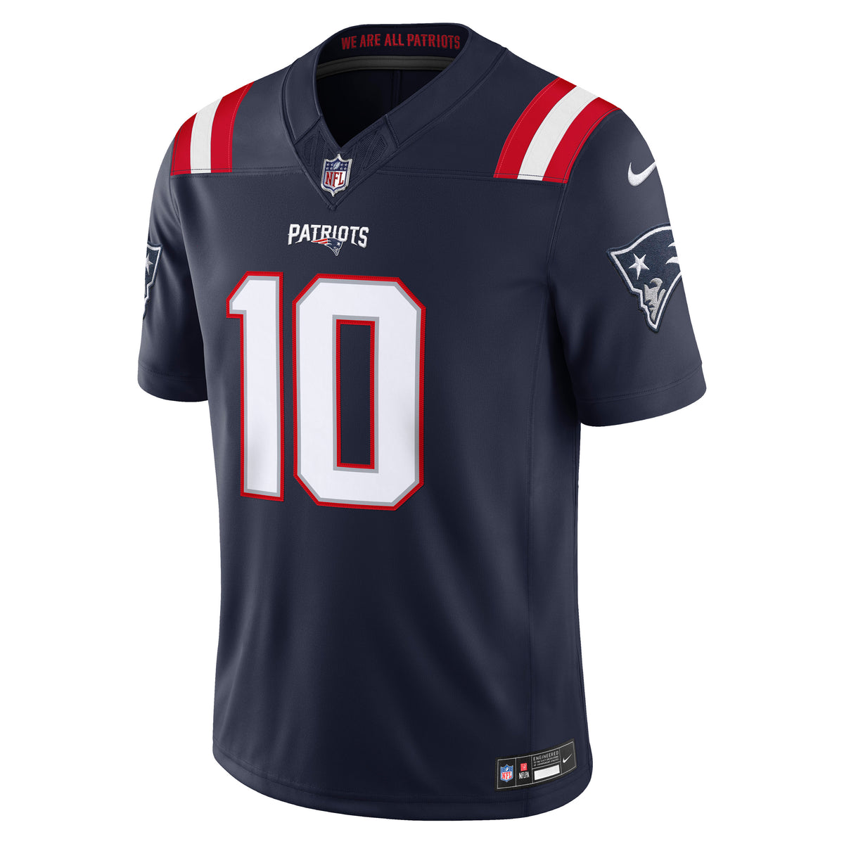 NFL New England Patriots Drake Maye Nike Home Stitched Limited Jersey- Navy