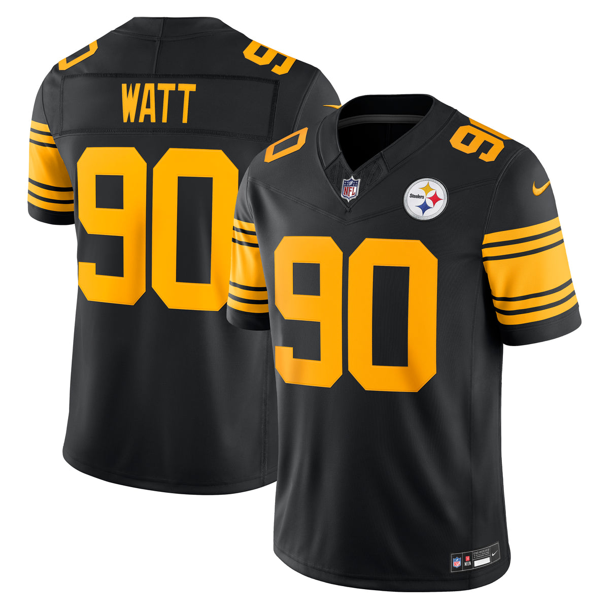 NFL Pittsburgh Steelers TJ Watt Nike Alternate 2 Stitched Limited Jersey- Black