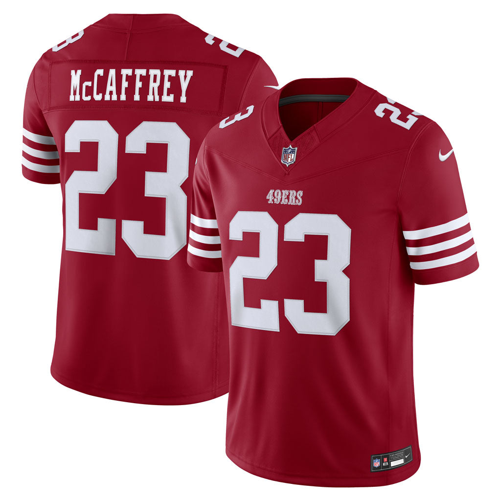 NFL San Francisco 49ers Christian McCaffrey Nike Vapor F.U.S.E. Stitched Limited Jersey - Red