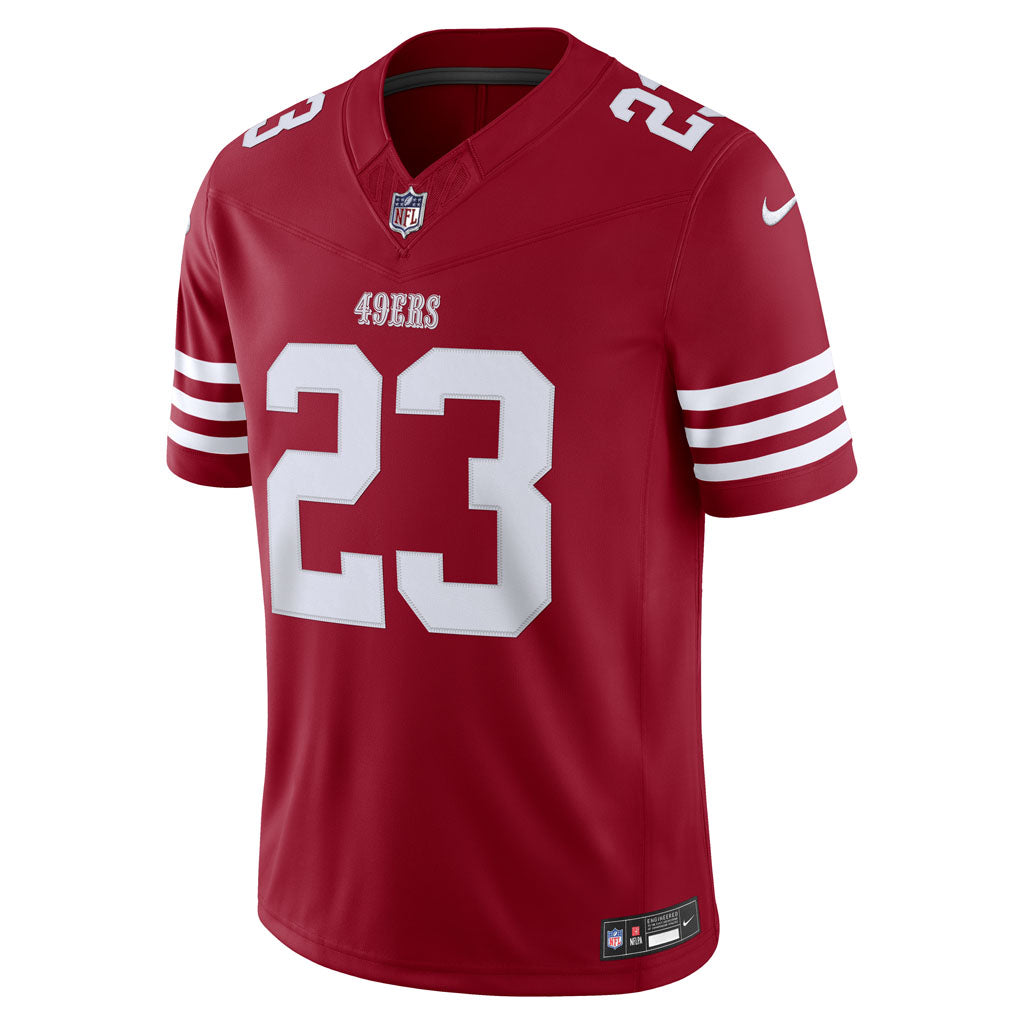 NFL San Francisco 49ers Christian McCaffrey Nike Vapor F.U.S.E. Stitched Limited Jersey - Red