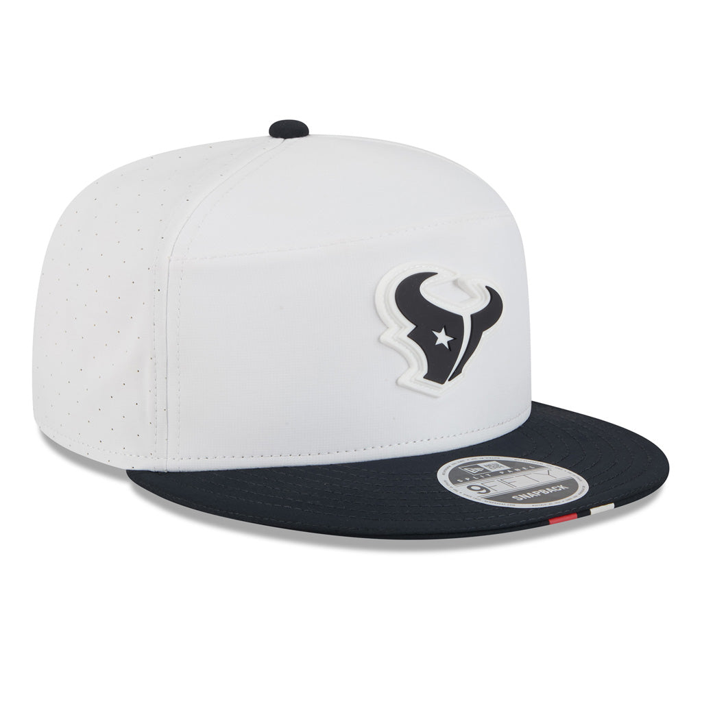 NFL Houston Texans New Era 2025 Training 9FIFTY Split Panel Snapback Hat - White
