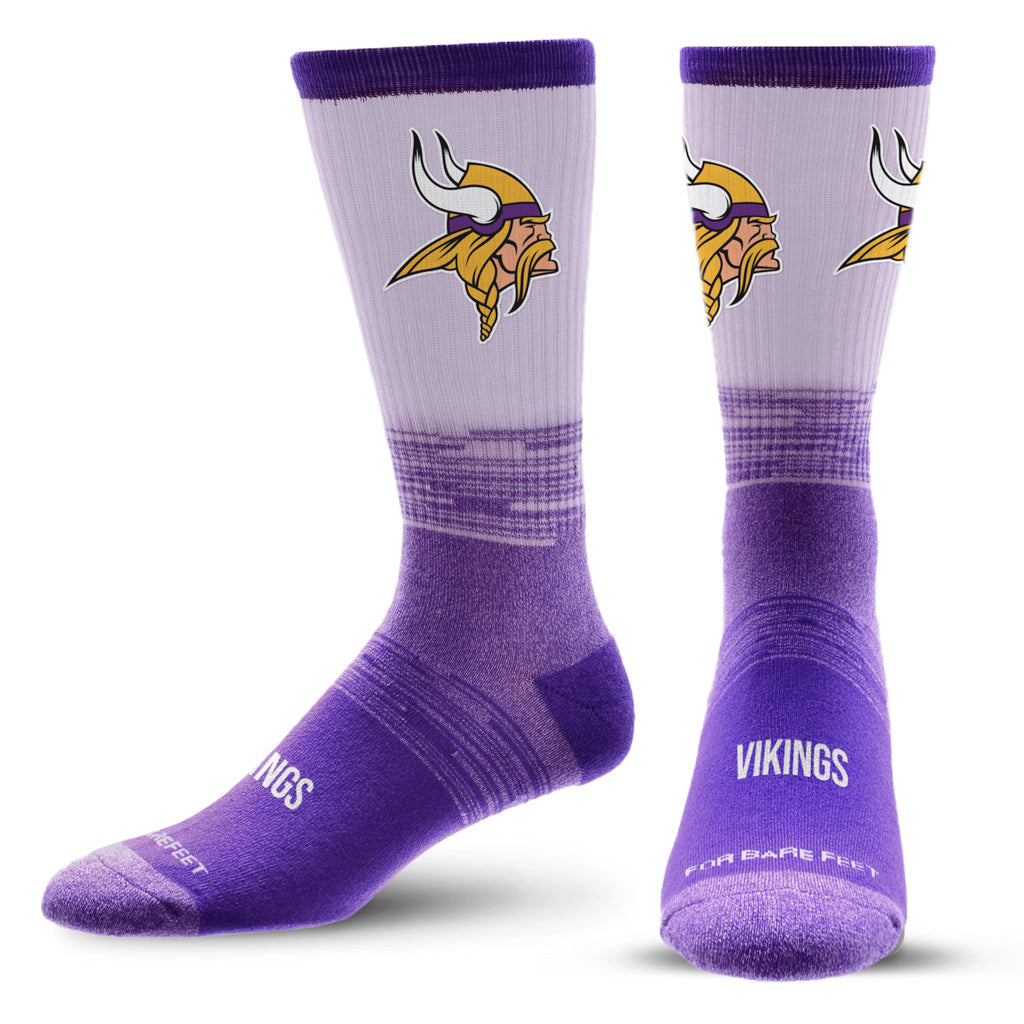 NFL Minnesota Vikings For Bare Feet Two-Tone Tonal Socks - Purple