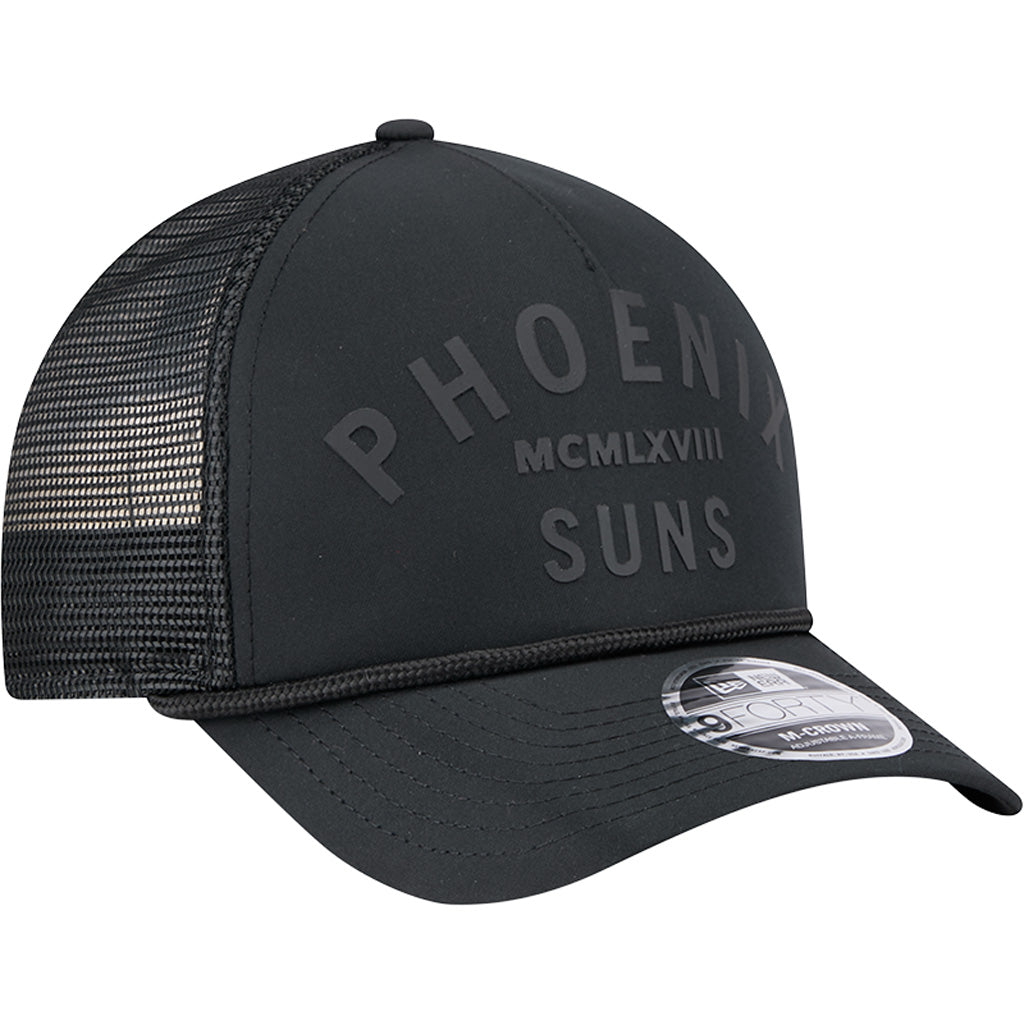 NBA Phoenix Suns New Era Minimalist 9FORTY M-Crown Snapback Trucker Hat - Black