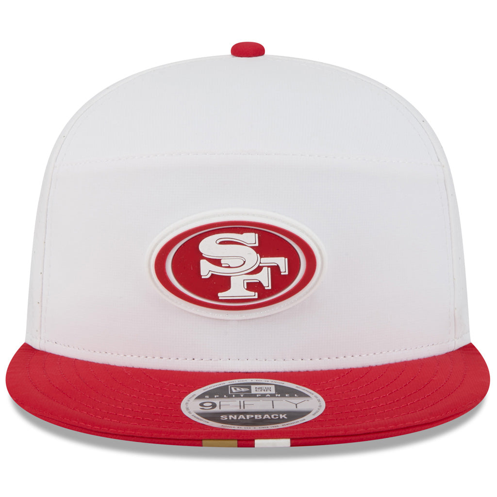 NFL San Francisco 49ers New Era 2025 Training 9FIFTY Split Panel Snapback Hat - White