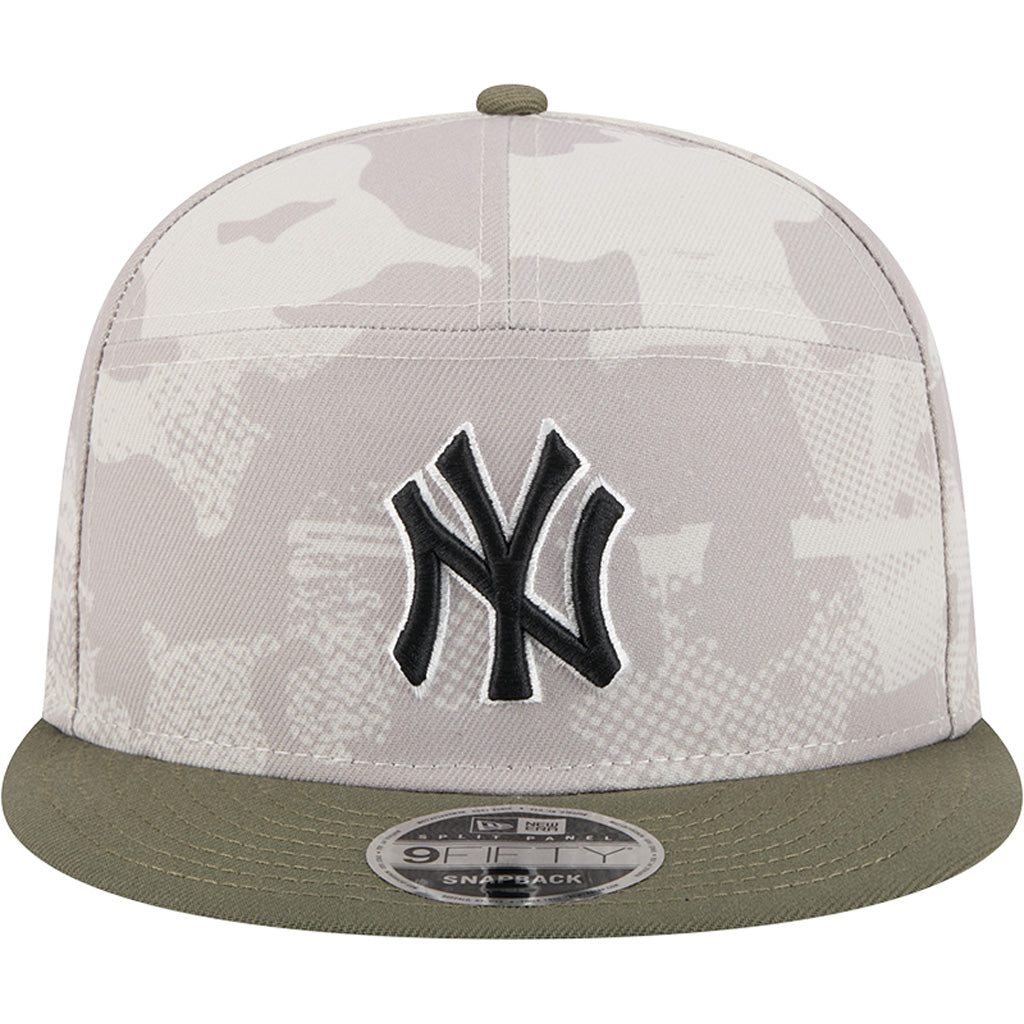 MLB New York Yankees New Era 2025 Armed Forces Day 9FIFTY Split Panel Snapback Hat - Stone